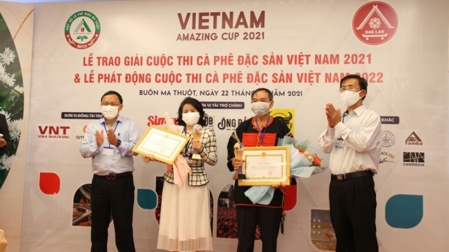 Trao 6 giải Cà phê đặc sản Việt Nam năm 2021