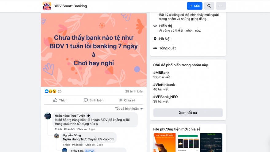 Chuyển tiền qua InternetBanking lỗi liên tục, khách hàng bức xúc