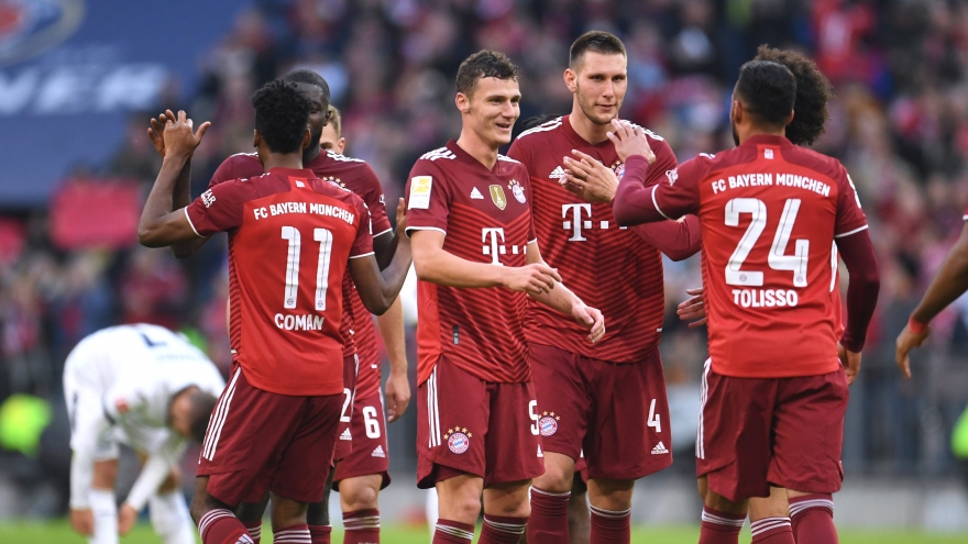 Thắng đậm Hoffenheim, Bayern Munich duy trì ngôi đầu Bundesliga 