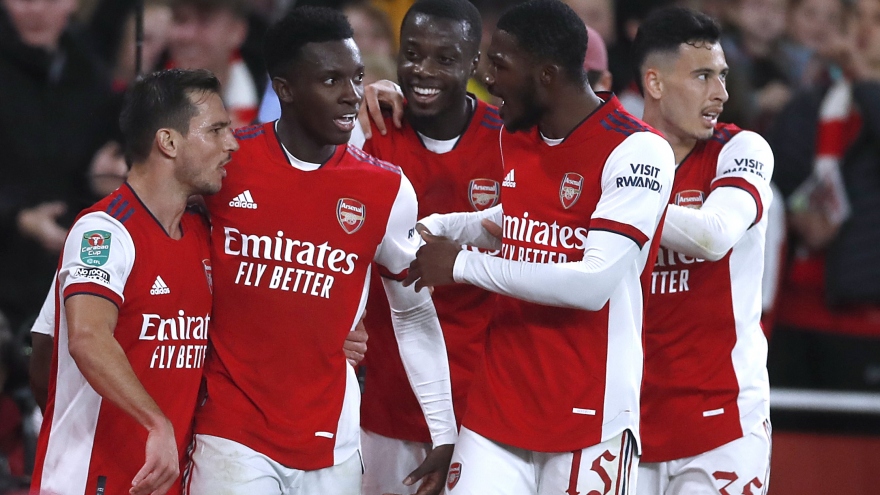 Thắng dễ Leeds, Arsenal tiến vào tứ kết Cúp Liên Đoàn Anh