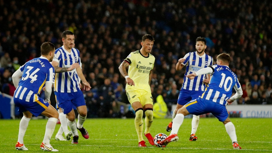 Cầm chân Brighton, Arsenal kéo dài chuỗi trận bất bại