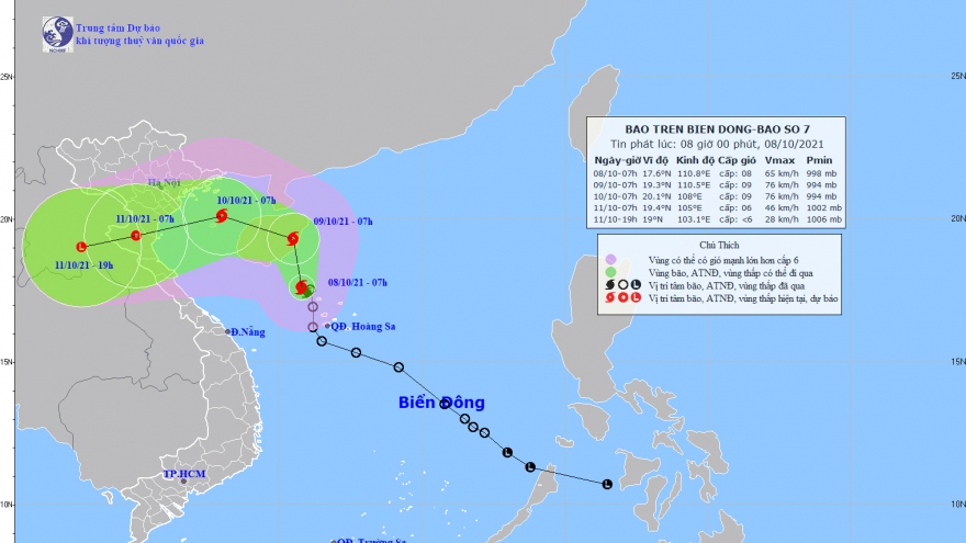 Bão số 7 giật cấp 10 và có khả năng mạnh thêm