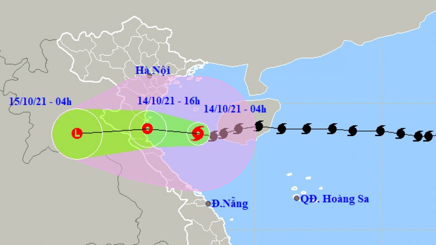 Áp thấp nhiệt đới giảm cấp, hiện đang trên vùng biển Nam Định -Thanh Hóa