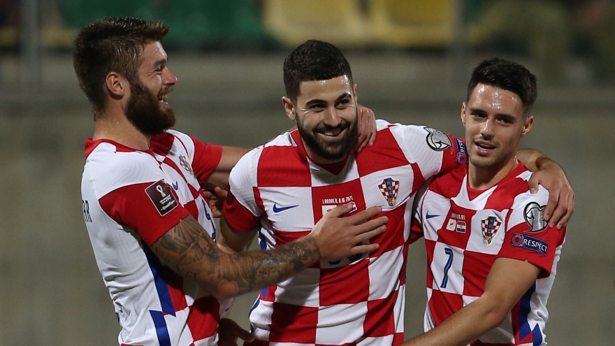 Kết quả vòng loại World Cup 2022 khu vực châu Âu (9/10): Ấn tượng á quân Croatia