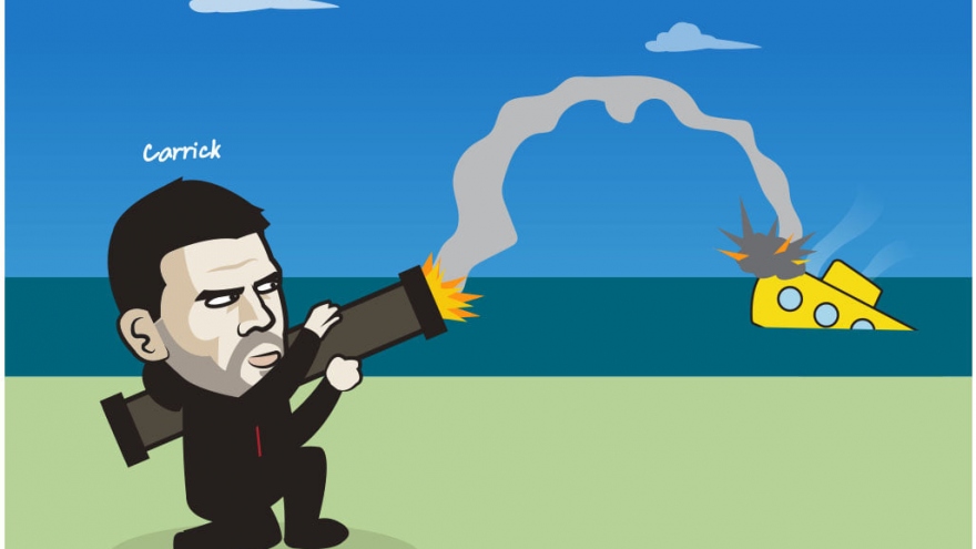 Biếm họa 24h: Michael Carrick bắn hạ “Tàu ngầm vàng”