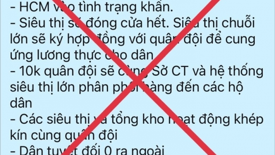 “TP.HCM vào tình trạng khẩn” là tin giả