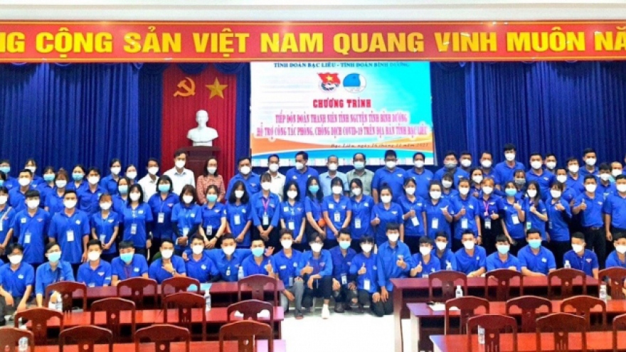 Hơn 60 thanh niên tình nguyện Bình Dương đến hỗ trợ Bạc Liêu phòng, chống Covid-19