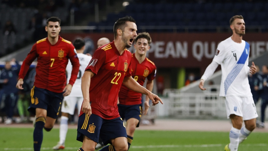 Thắng tối thiểu Hy Lạp, Tây Ban Nha rộng cửa giành vé dự World Cup 2022