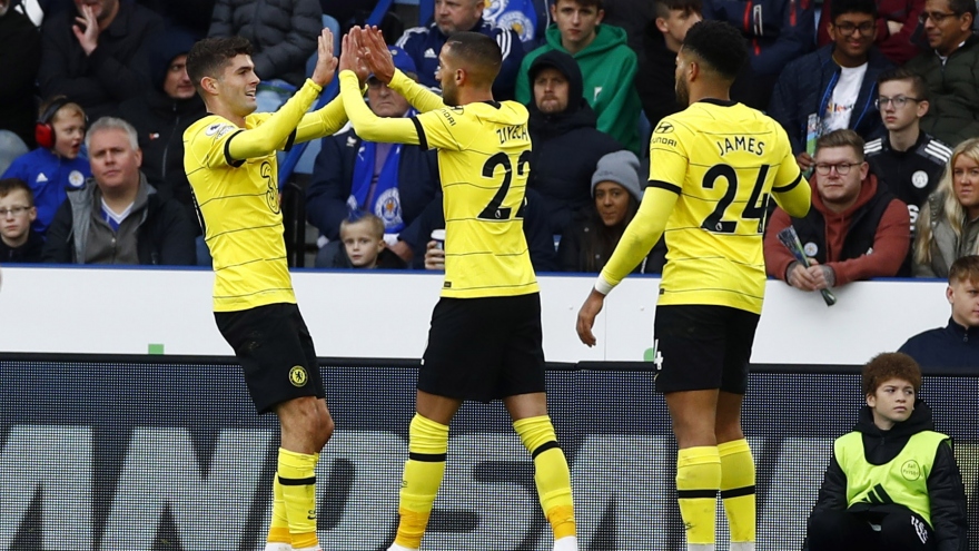 Thắng đậm Leicester, Chelsea củng cố ngôi đầu Ngoại hạng Anh