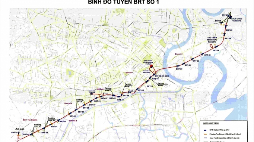 TP.HCM đề xuất làm buýt xanh chất lượng cao với làn ưu tiên thay thế BRT