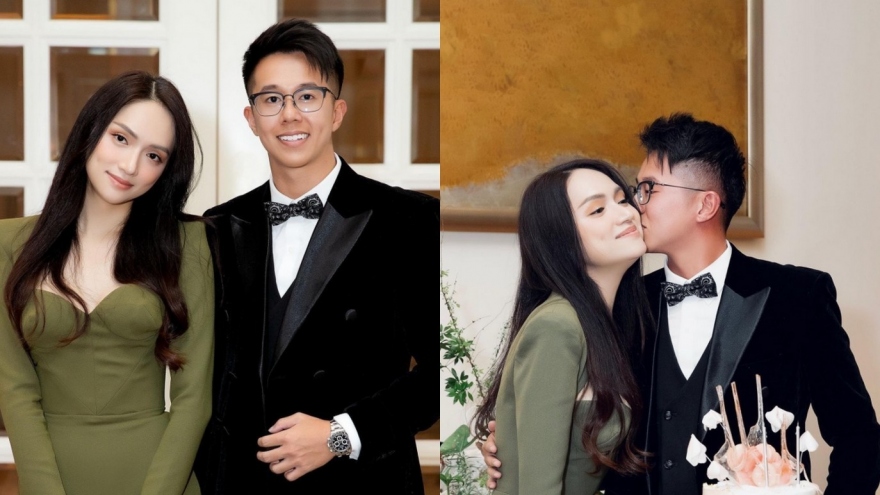 Chuyện showbiz: Hoa hậu Hương Giang tình tứ bên bạn trai CEO trong tiệc sinh nhật