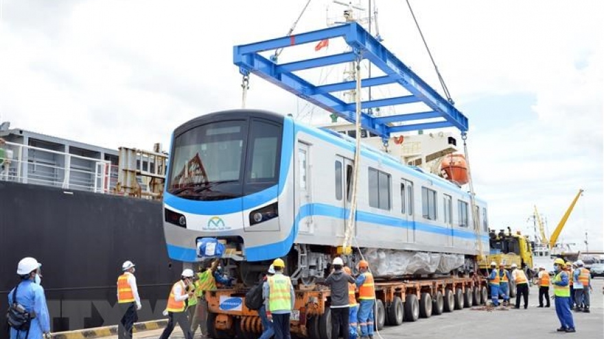 Four more Japanese built trains arrive for HCM City metro route 