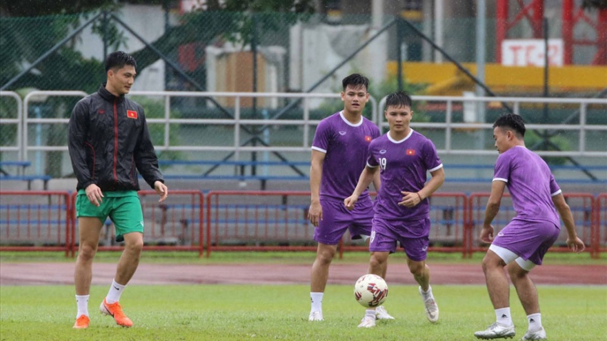 National squad hold first training session in Singapore ahead of AFF Cup 2020