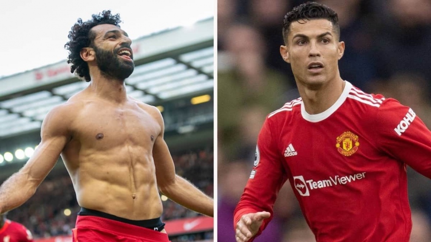 BXH Vua phá lưới Ngoại hạng Anh: Salah ghi bàn gấp đôi Ronaldo
