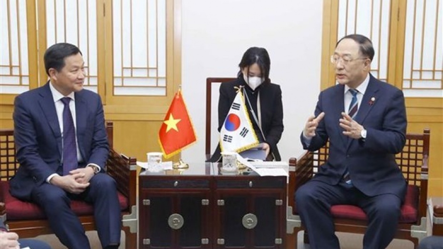 Deputy PM Le Minh Khai holds talks with RoK counterpart Hong Nam-ki