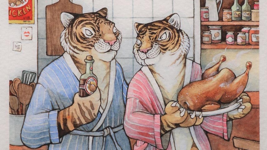 Paintings by Ukrainian artist celebrate Year of Tiger