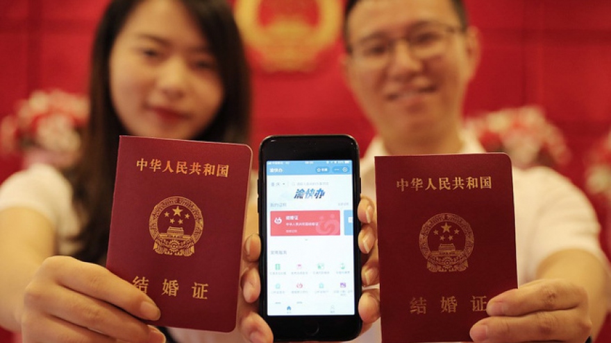 Người dân Trung Quốc đổ xô đi đăng ký kết hôn vào ngày 22/2/2022