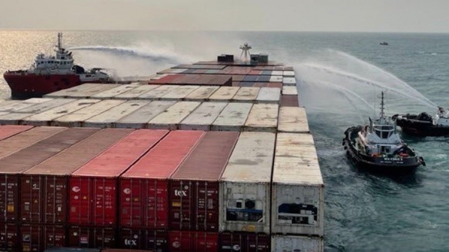 Owner of container ship blazed off Vietnamese coast thanks for help