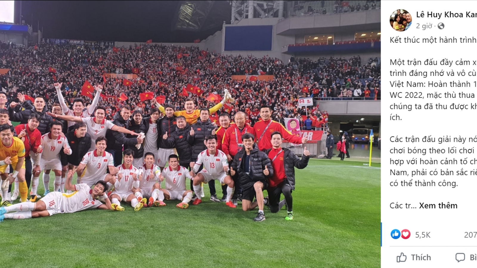 Trợ lý Lê Huy Khoa viết "tâm thư" về hành trình của ĐT Việt Nam ở Vòng loại World Cup