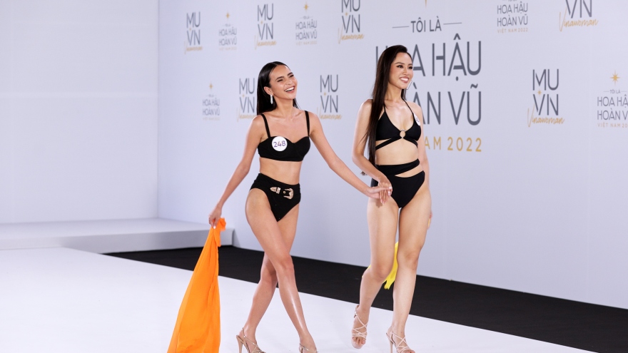 Thí sinh Hoa hậu Hoàn vũ Việt Nam 2022 khoe dáng trong phần thi bikini