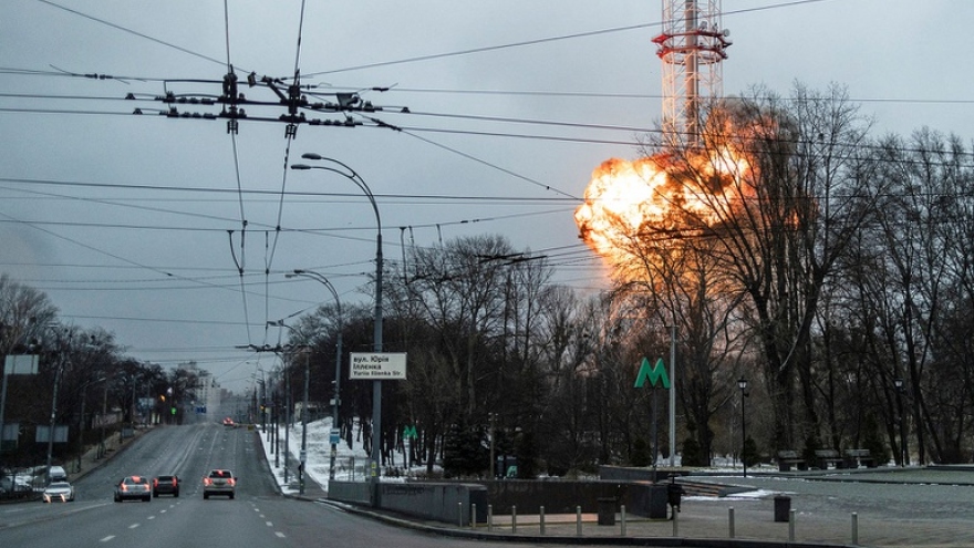 Nga xác nhận tấn công tháp truyền hình của Ukraine