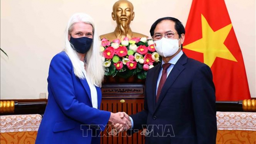 Bộ trưởng Bùi Thanh Sơn tiếp xã giao Quốc vụ khanh Bộ Ngoại giao và phát triển Anh