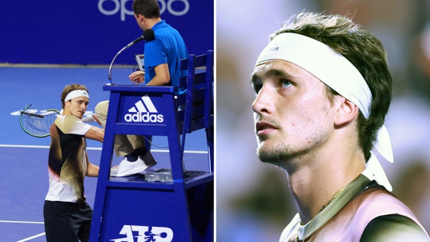 Alexander Zverev nhận án phạt nặng sau vụ đập ghế, chửi bới trọng tài