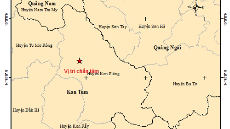 Liên tiếp xảy ra 6 trận động đất tại tỉnh Kon Tum