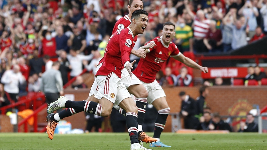 Ronaldo lập hat-trick, MU thắng nhọc nhằn đội cuối bảng Norwich trên sân nhà