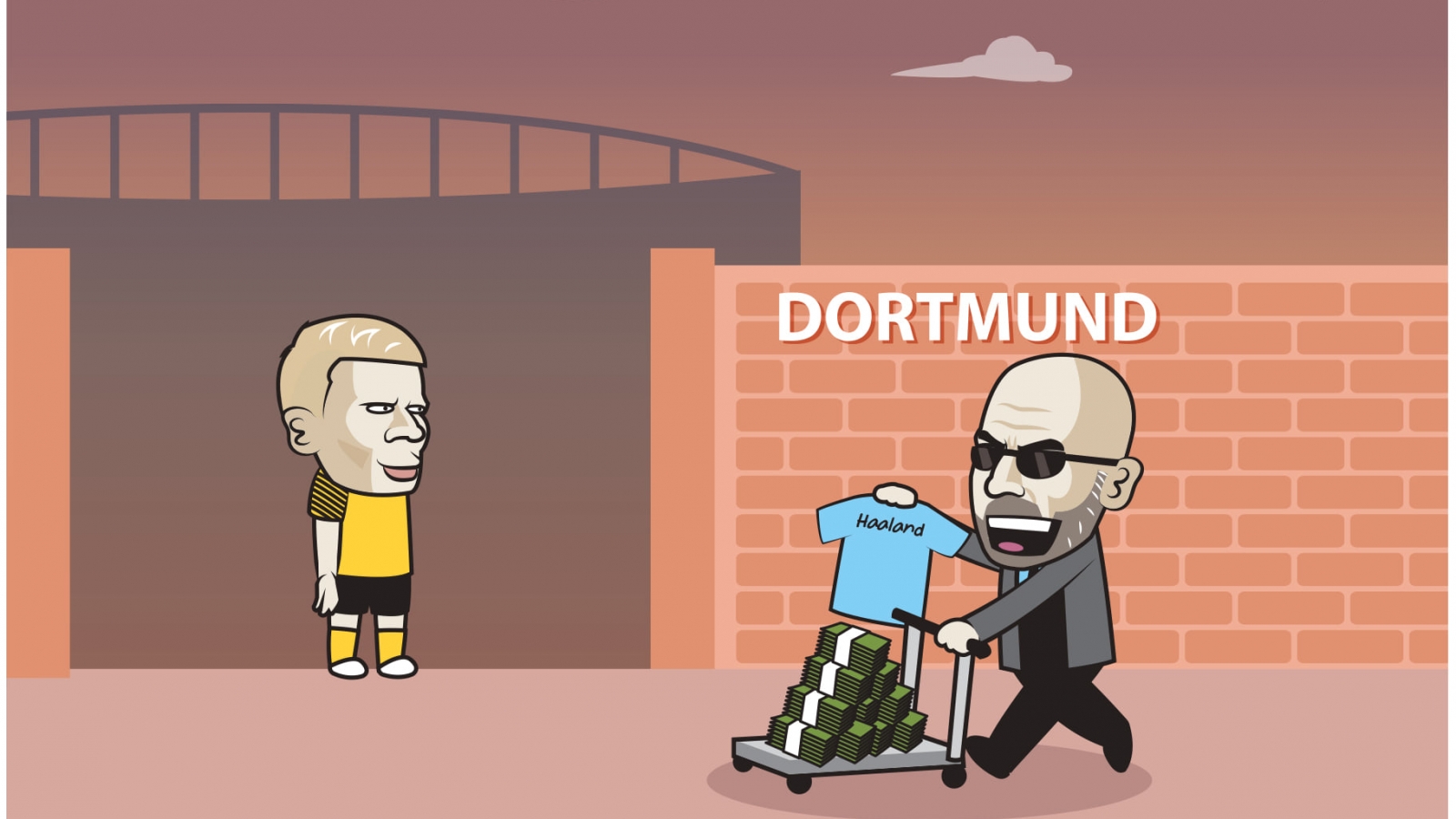 Biếm họa 24h: Man City mang "tiền tấn" tới rước Erling Haaland