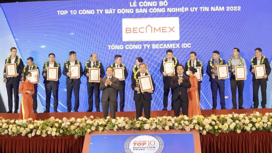 Becamex đạt danh hiệu Công ty Bất động sản công nghiệp uy tín nhất Việt Nam