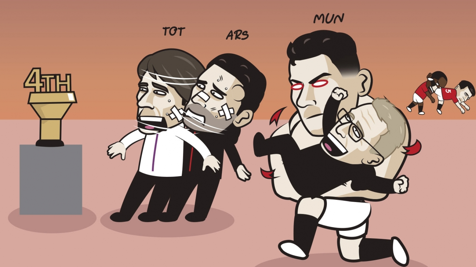  Biếm họa 24h: HLV Klopp đi vợt cúp, Ronaldo “bế HLV Rangnick” tiến gần tốp 4