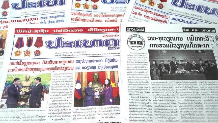 Truyền thông Lào đưa tin đậm nét về quan hệ Việt Nam - Lào
