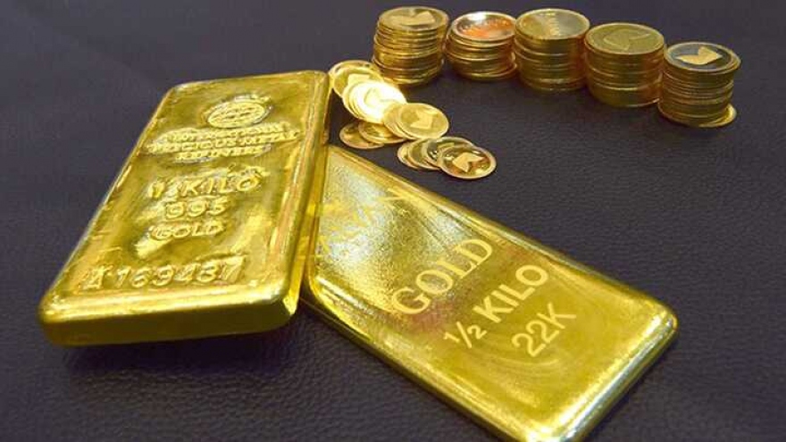 Giá vàng trong nước tăng trong khi vàng thế giới giảm nhẹ