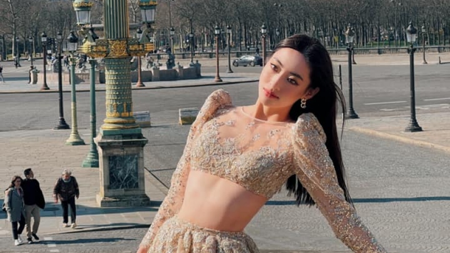 Hoa hậu Lương Thùy Linh quyến rũ với áo crop-top 