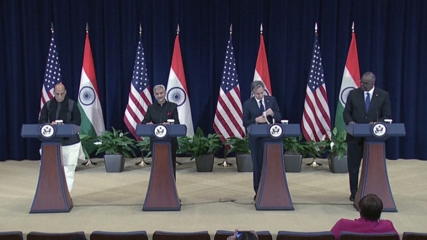 Đối thoại 2+2, Ấn Độ - Mỹ tái khẳng định cam kết thúc đẩy ổn định khu vực và pháp quyền