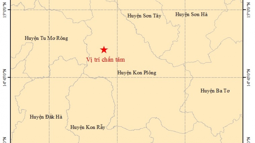Kon Tum ghi nhận trận động đất thứ 2 trong ngày