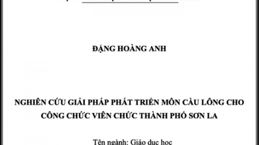 Nơi chủ đề tài công tác nói gì về Luận án Tiến sĩ phát triển cầu lông cho công chức Sơn La