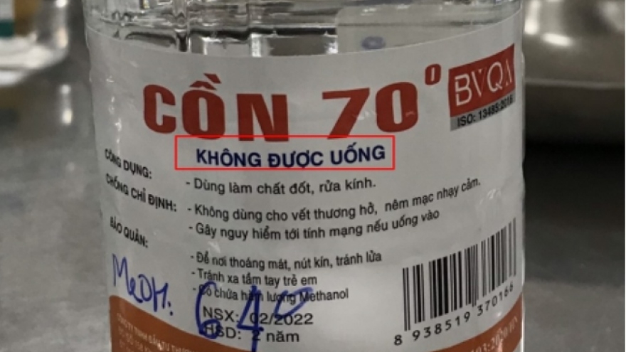 Cảnh báo dùng sản phẩm chứa Methanol để sát khuẩn