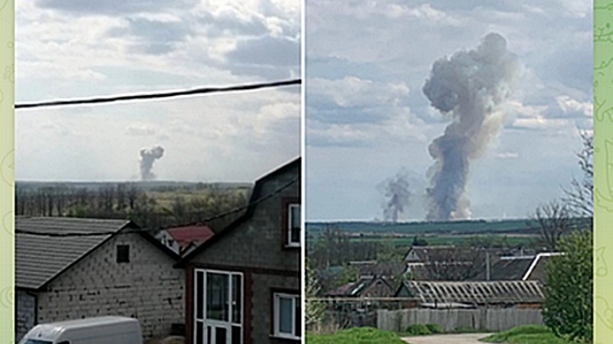 Nga thông báo cơ sở quân sự bốc cháy ở khu vực giáp Ukraine