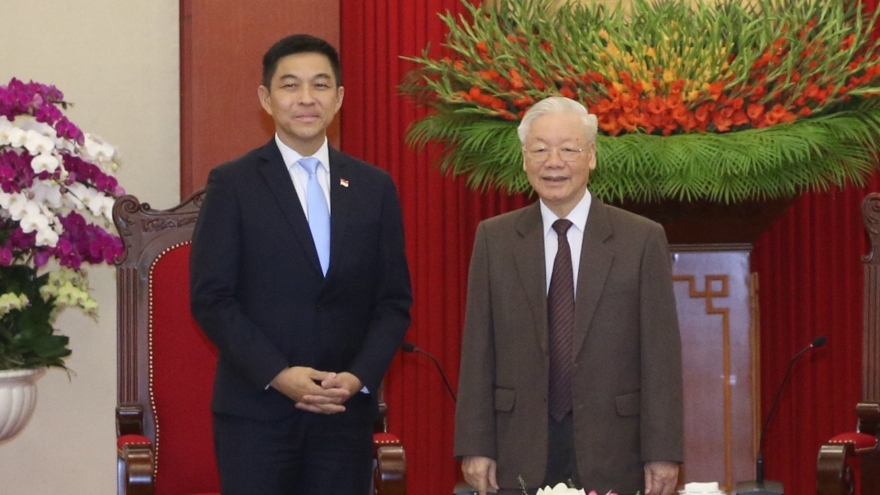 Tổng Bí thư Nguyễn Phú Trọng tiếp Chủ tịch Quốc hội Singapore