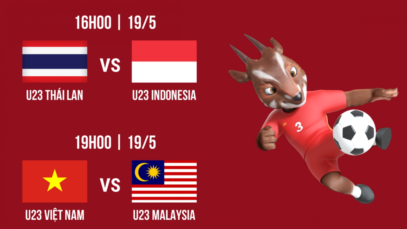 Lịch thi đấu bóng đá SEA Games 31 hôm nay 19/5: U23 Việt Nam săn vé chung kết