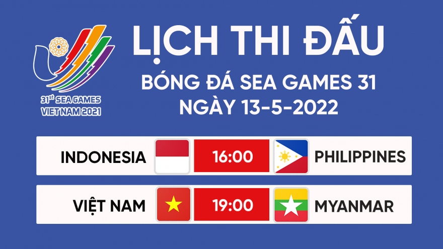 Lịch thi đấu bóng đá SEA Games 31 hôm nay 13/5: U23 Việt Nam đấu U23 Myanmar