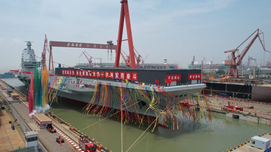 Trung Quốc hạ thủy tàu sân bay thứ ba, đặt tên là Phúc Kiến