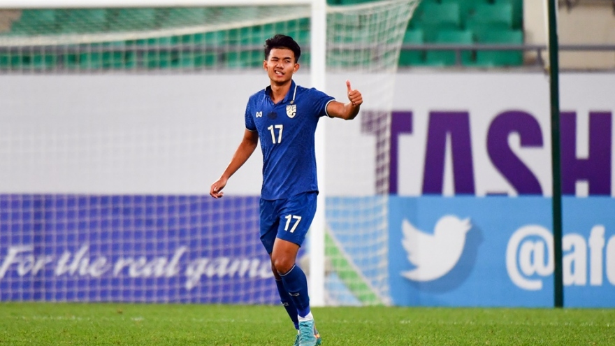 “Thần đồng” bóng đá Thái Lan dẫn đầu danh sách “Vua phá lưới” U23 châu Á 2022