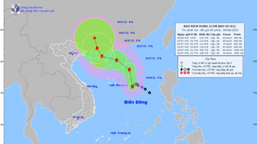 Áp thấp nhiệt đới mạnh lên thành bão, cách Hoàng Sa khoảng 430km