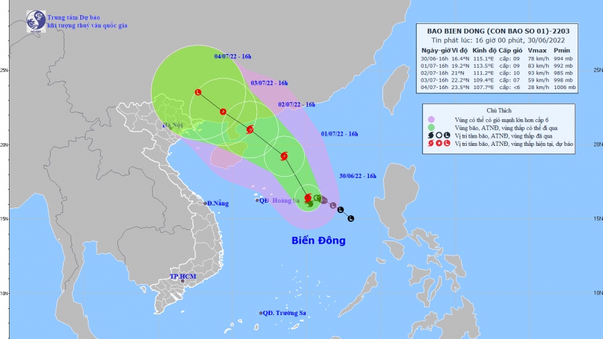 Bão số 1 tiến vào Biển Đông, dự báo đi về hướng Quảng Ninh