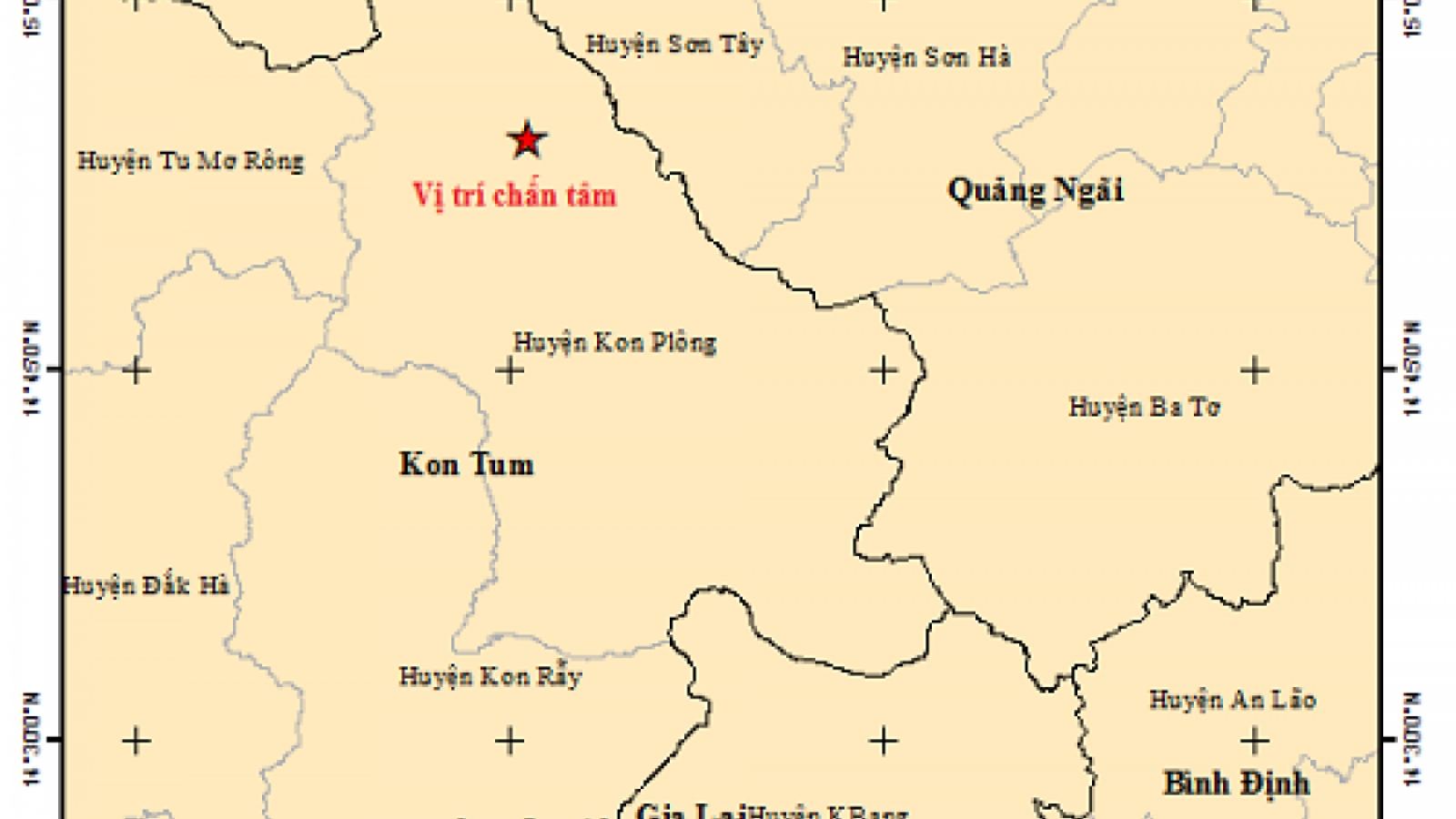 Four minor quakes subsequently hit Kon Tum in two hours