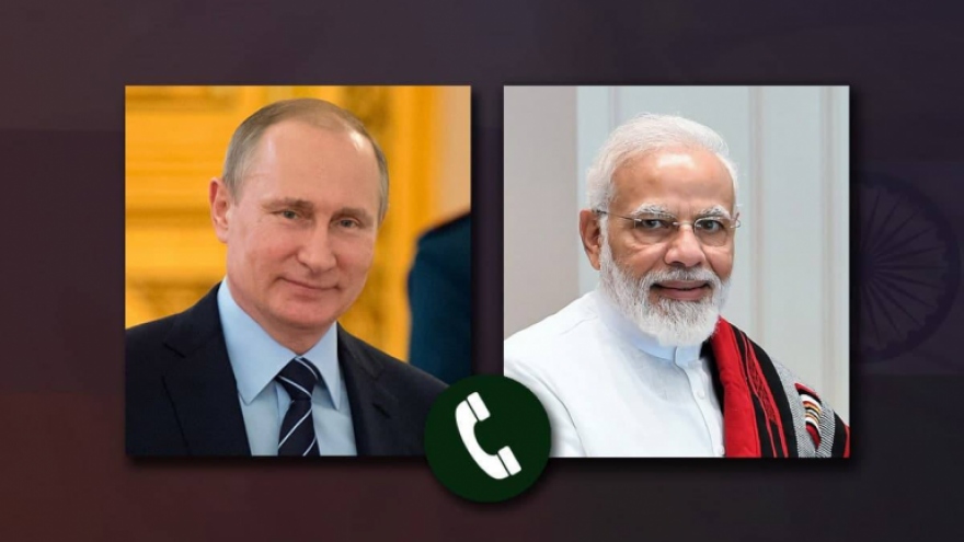 Tổng thống Nga V.Putin điện đàm với Thủ tướng Ấn Độ Narendra Modi