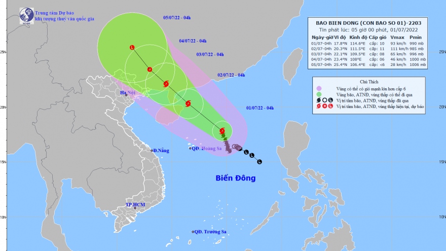 Tin mới nhất về cơn bão số 1 trên Biển Đông